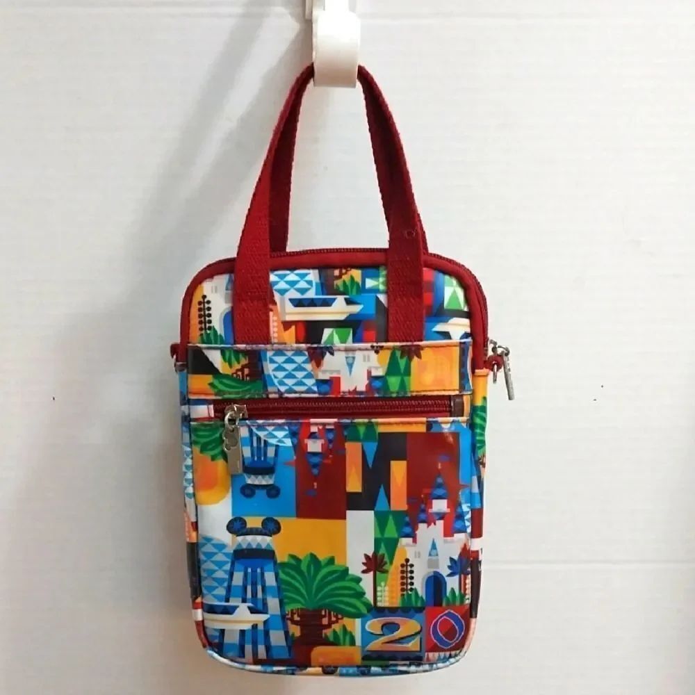 Disney Red and Blue Messenger Bag with Cartoon Flair